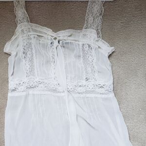 Pretty white nylon summer blouse,  sise S .